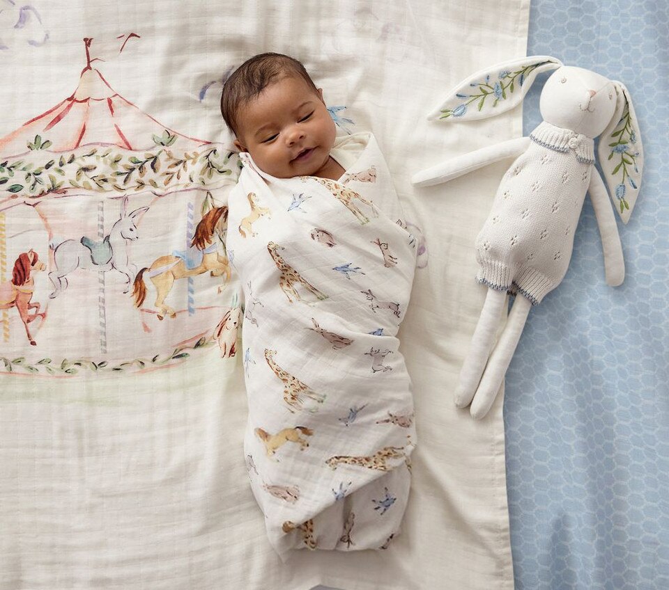 AERIN Organic Muslin Swaddle Set Pottery Barn Kids AU